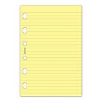 Пълнител за органайзер Filofax Pocket - 20 жълти линирани листа с широки редове