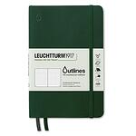 Тефтер Leuchtturm1917 - Outlines, B6+, на точки, зелен, меки корици, водоустойчив