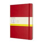 Голям червен тефтер Moleskine Classic Red Scarlet с твърди корици и листа на малки квадратчета