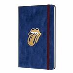 Кадифен тъмносин тефтер Moleskine Limited Edition Rolling Stones с широки редове