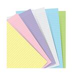 Пълнител за органайзер Filofax A5 - 60 цветни линирани листа в пастелни тонове - с широки редове