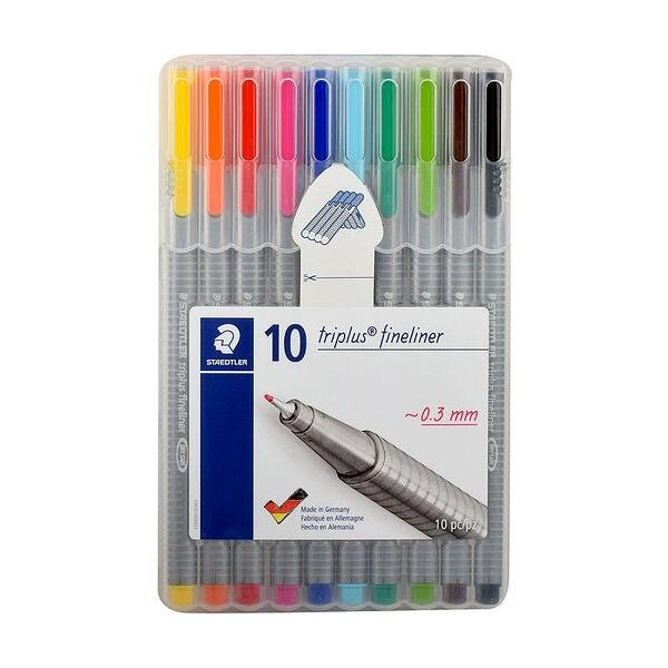 Комплект тънкописци Staedtler Triplus 334 - 10 цвята