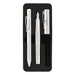 Комплект Faber-Castell - Grip 2010, химикалка и писалка, бели