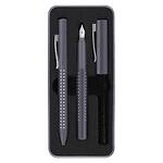 Комплект Faber-Castell - Grip 2010, химикалка и писалка, тъмносиви