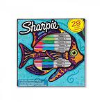 Комплект перманентни маркери Sharpie - Big Pack Fish, 28x цвята