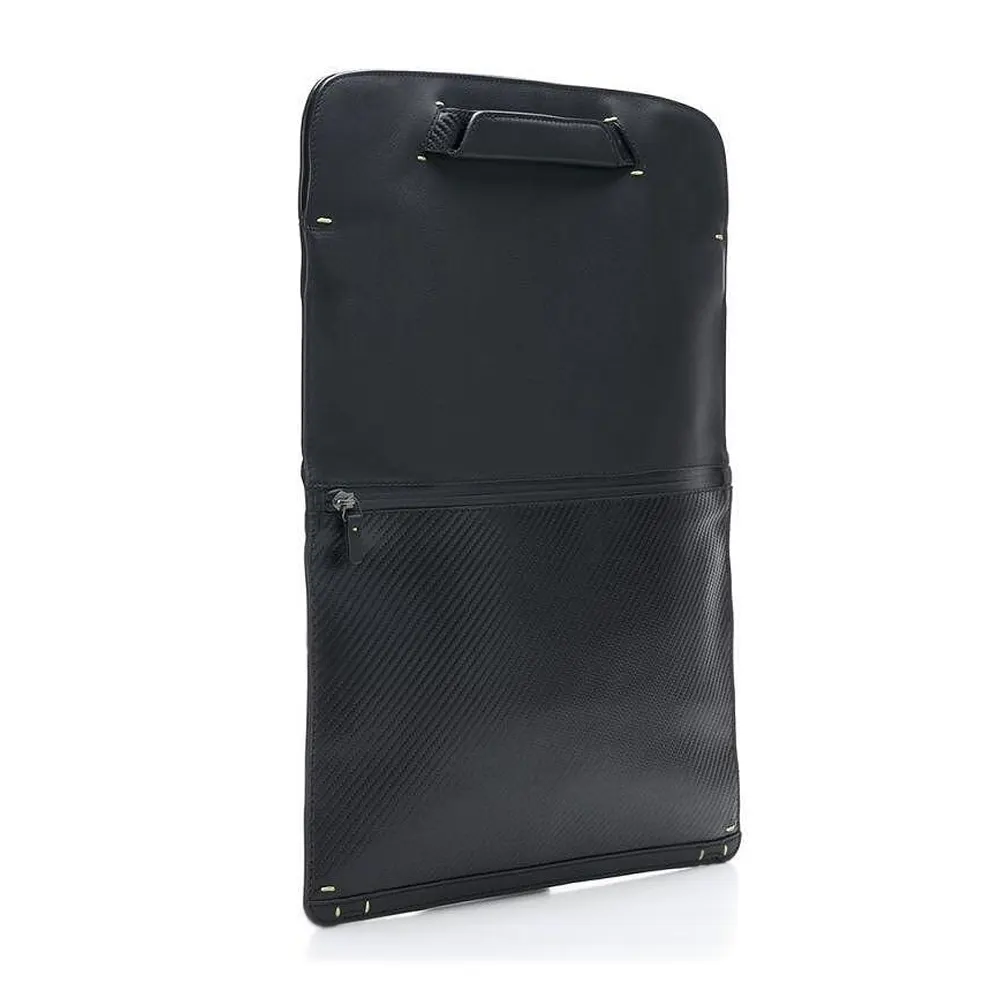 Мъжка чанта Pininfarina - Folio, Carbon текстура, черна