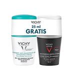 Vichy Homme промо комплект рол-он дезодорант екстремен контрол против изпотяване 72 ч. за мъже, 50 мл + рол-он дезодорант против изпотяване 48 ч. с парфюм, 50 мл | Виши