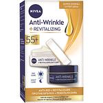 Nivea Anti-Wrinkle + Revitalizing 55+ комплект против бръчки дневен крем, 50 мл и нощен крем, 50 мл | Нивеа