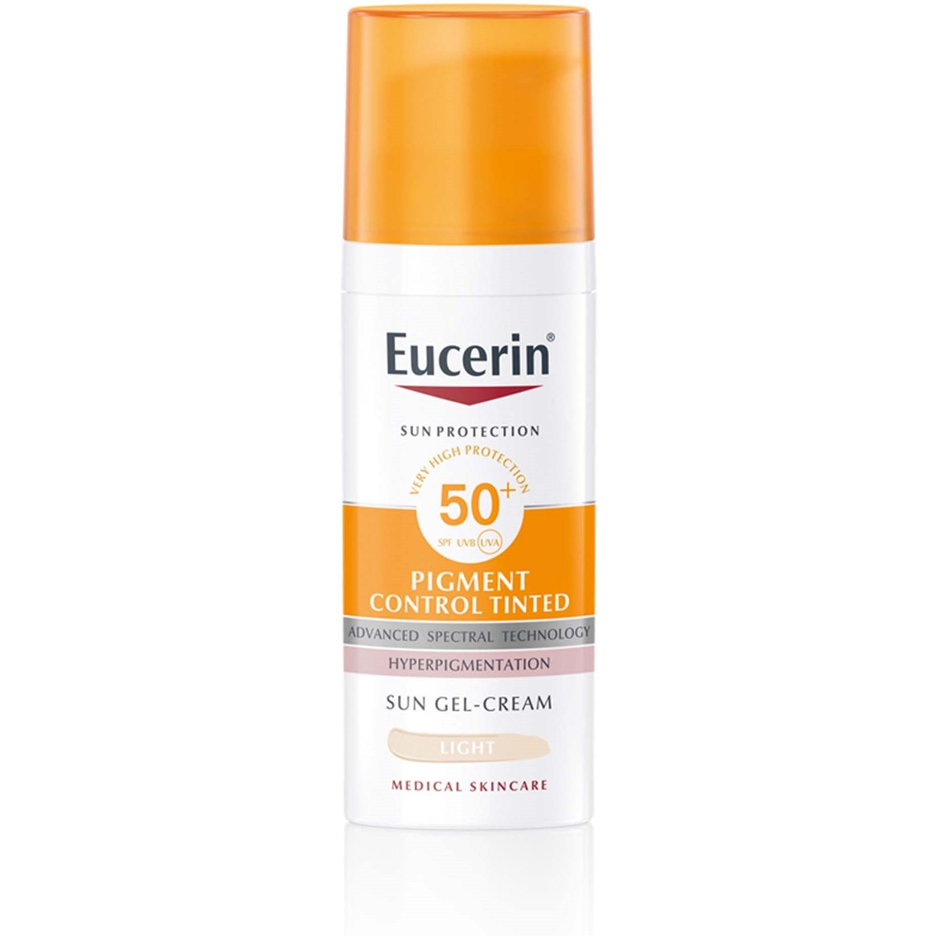 Eucerin Sun Protection Pigment Control SPF50+ Оцветен слънцезащитен гел-крем светъл 50 мл | Еусерин, Сън Протекшън