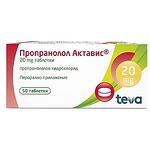 Teva Пропранолол 20 мг 50 таблетки | Тева