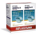 Fortex Омега-3 капсули хранителна добавка 1000 мг, 90 бр. + 90 бр. | Фортекс