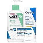 CeraVe AM хидратиращ крем за лице за нормална и суха кожа SPF30, 52 мл + CeraVe измиваща гел пяна за лице и тяло за нормална към мазна кожа, 236 мл | СераВе