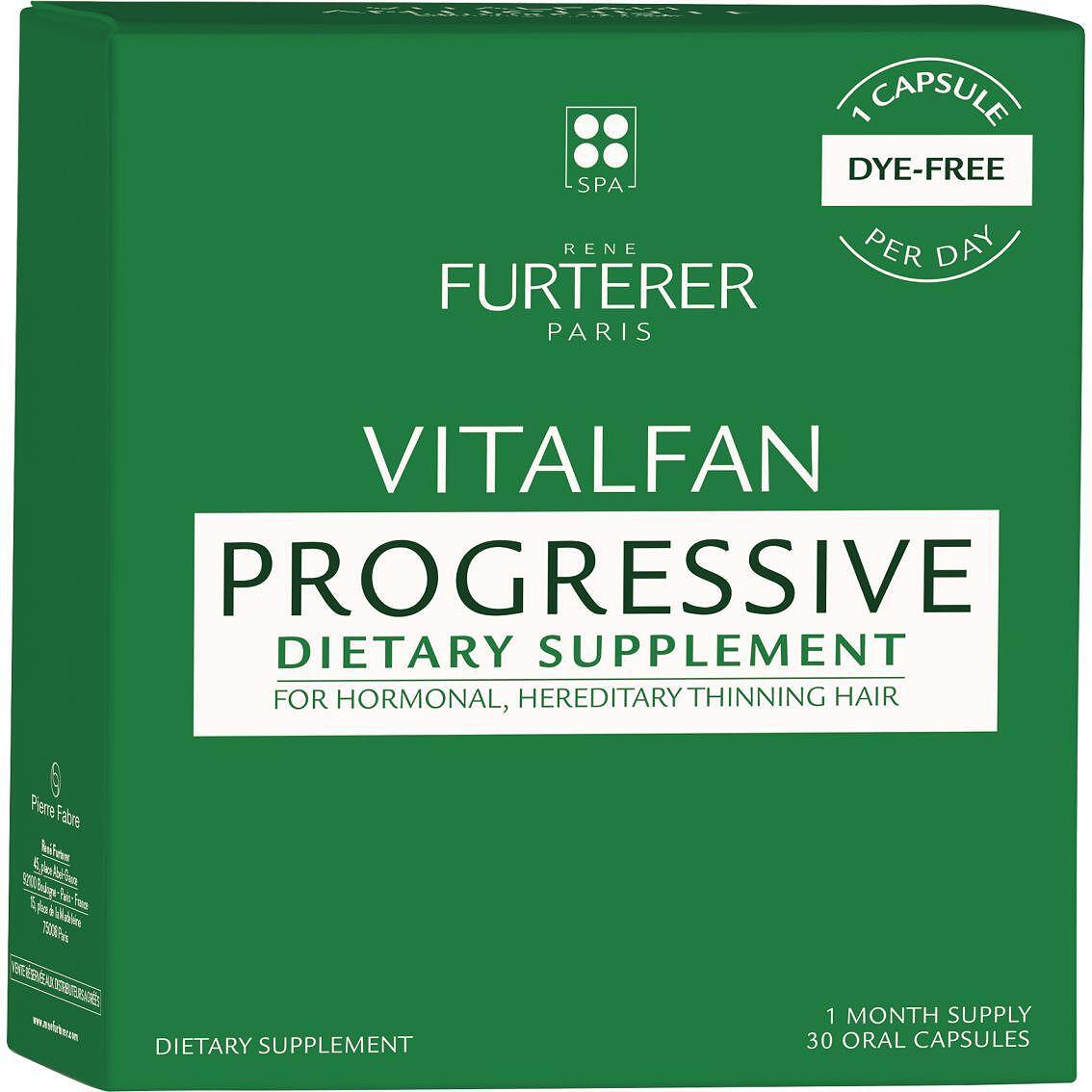 Rene Furterer Vitalfan Progressive хранителна добавка за хормонално и наследствено отъняваща коса, 30 бр. | Рене Фуртерер