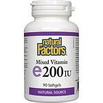 Natural Factors витамин E капсули, 90 бр. х 100 мг / 200 IU | Нейчъръл факторс