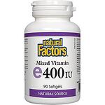 Natural Factors витамин E капсули, 90 бр. х 280 мг / 400 IU | Нейчъръл факторс