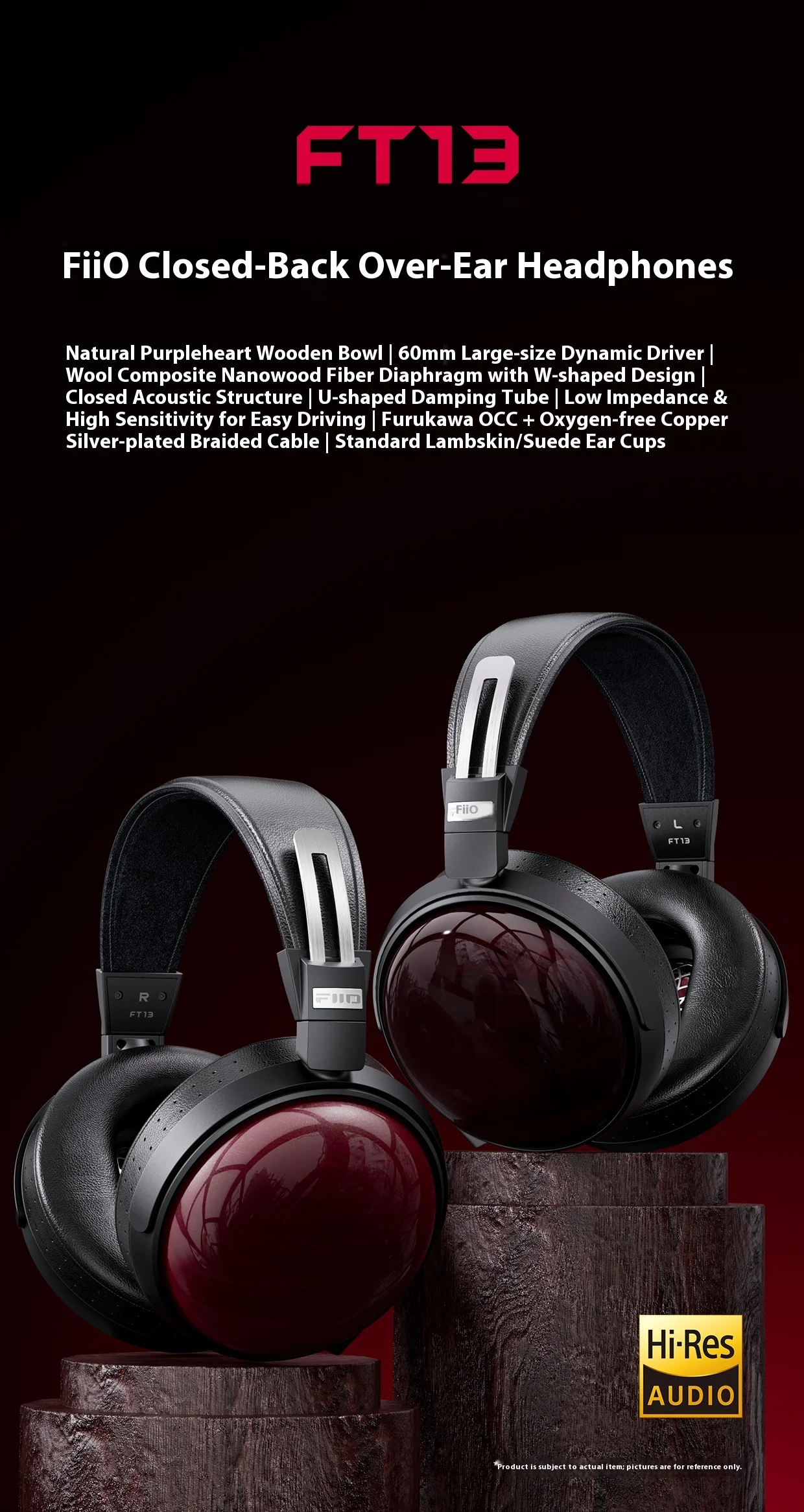 【試聴のみ】Fiio FT13 Purpleheart　フィーオ　有線ヘッドホン 試聴のみ】Fiio FT13 Purpleheart フィーオ 有線ヘッドホン