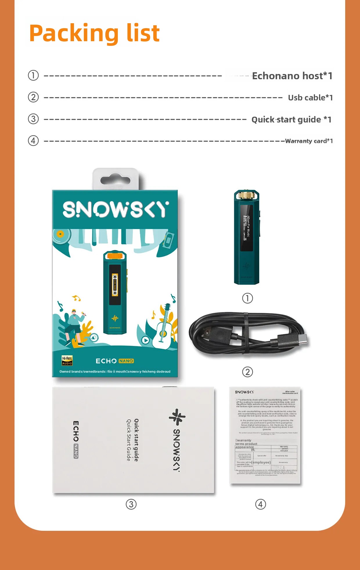 FiiO SnowSky ECHO NANO Hi-Res Player - CS43131, DSD256