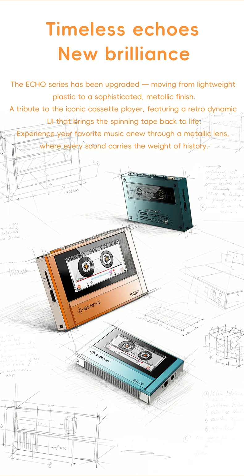 FiiO Echo Retro Hi-Res digitale audiospeler, dubbele DAC Bluetooth