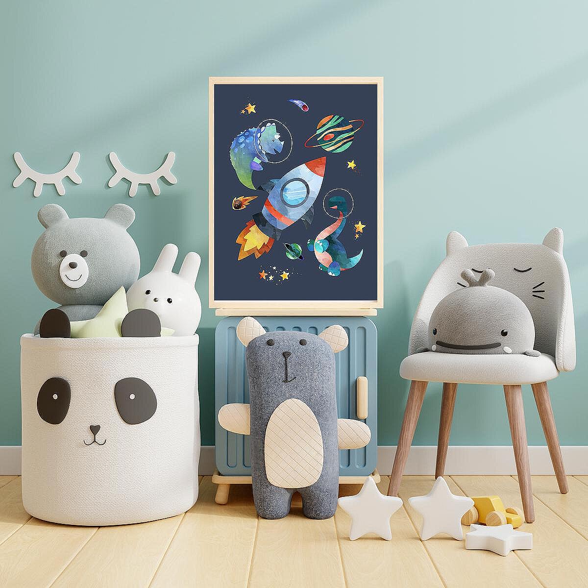 Постери за детска стая – Set Dino Space