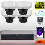 Комплект за видеонаблюдение UNV - NVR + 4 IP камери + 1TB HDD WD purple