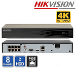 NVR 8 CHANEL HIKVISIONDS-7608NI-K1/8P(B) - 8Mpx + 8xPoE