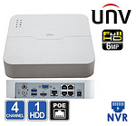 NVR 4 CHANEL UNIVIEW NVR301-04LS2-P4 6MP + 4 PoE port.