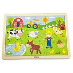 Puzzle din lemn pentru copii - Peisajul fermei