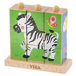 Puzzle cub din lemn pentru copii - Animale de safari