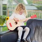 Chitara din lemn pentru copii - Alba si Rosie