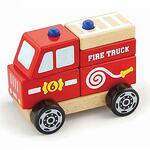 Camion de pompieri din lemn pentru copii
