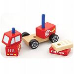 Camion de pompieri din lemn pentru copii