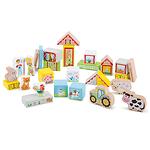 Set de constructii din lemn pentru copii din 30 de piese - New Classic Toys Farm