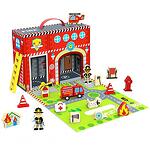 Stația de pompieri pentru copii într-o servietă de jucării Tooky