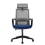 RFG Директорски стол Smart HB, дамаска и меш, тъмносиня седалка, сива облегалка