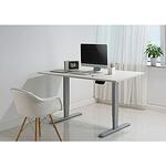 RFG Ергономично eлектрическо бюро, 160 x 80 cm, метални крака със сив цвят, бял плот