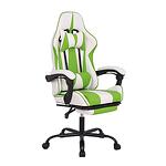 RFG Геймърски стол Max Game, екокожа, бял и зелен