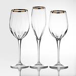 Кристални чаши за вино MONALISA OPTIC GOLD RIM, 2 броя , Made in Italy