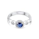 Златен пръстен със сапфир и диаманти - Goto Diamonds Collection