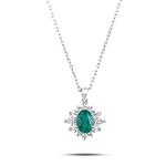 Златно колие с диаманти и смарагд - Goto Diamonds Collection