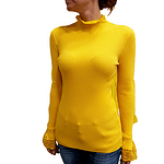 Дамска блуза в жълто с дантела