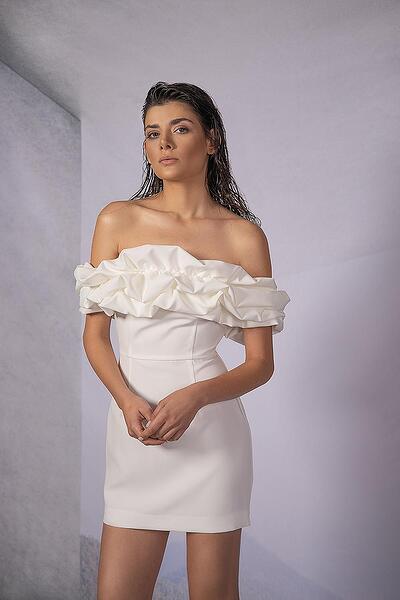 Kiari Formal Off the Shoulder Ruffled Dress