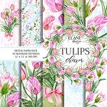 Дизайнерски хартии "TULIPS charem"