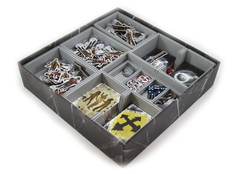 Organizer Da Tavolo Per Dead Of Winter - Inserti In Legno Per Carte, Segnalini E Dadi - 6 Vaschette Assemblabili