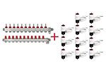 Колектор 11+11 с 11 броя термозадвижки