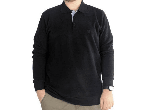 Блуза с якичка, синя-Copy