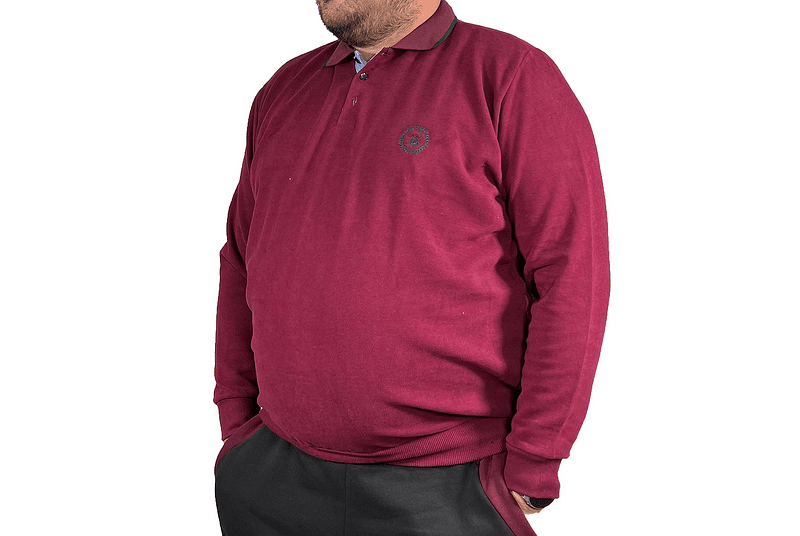 Блуза с якичка, бордо Polo