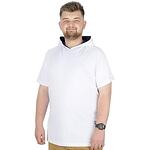 Изчистена бяла тениска с качулка - Barcode