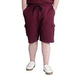 Бордо къси панталони с карго джоб от вафлена материя