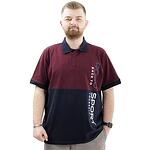 Тениска с тъмносиня яка - Polo sport - бордо и тъмносиньо