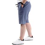 Къси панталони с карго джоб от вафлена материя-Copy